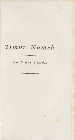 Timur Nameh. Buch des Timur