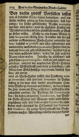 Bey diesen zwölff Vorfällen [...].
