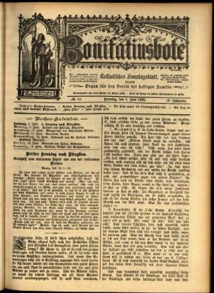 Erste Ausgabe vom Sonntag, den 08. Juni 1902.