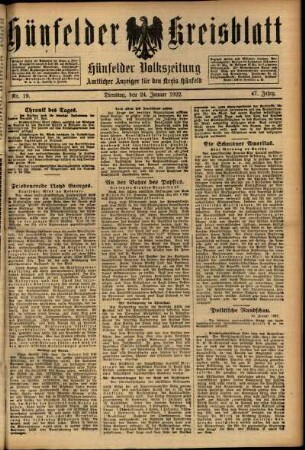 Ausgabe vom Dienstag, den 24. Januar 1922.