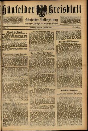 Ausgabe vom Dienstag, den 24. Januar 1922.