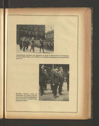 Reichsstatthalter Kaufmann beim Abschreiten der Front der Ehrenkompanie der Reichswehr. Links Pol.-Major Gutzeit, der als Offizier zur besonderen Verwendung zum Reichsstatthalter getreten ist.
