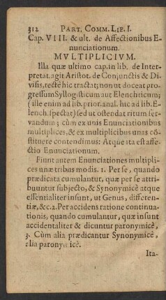 Cap. VIII. & ult. de Affectionibus Enunciationum Mvltiplicivm.