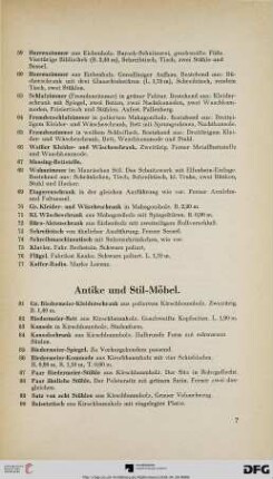 Antike und Stil-Möbel (Nr. 81-167)