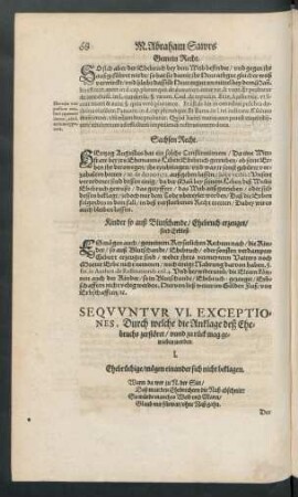 Sequuntur VI. Exceptiones, Durch welche die Anklage deß Ehebruchs zerstöret/ unnd zu rück mag getrieben werden.