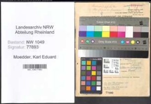 Entnazifizierung Karl Eduard Moedder , geb. 24.12.1897 (Betriebswart)