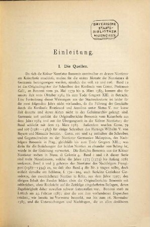 Nuntiaturberichte aus Deutschland : nebst ergänzenden Aktenstücken : 1585 (1584)-1590, 1. Abteilung. Die Kölner Nuntiatur