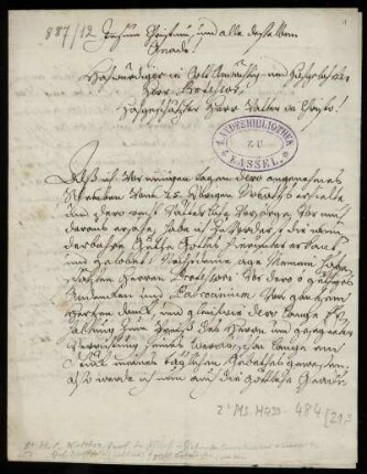 Brief von Heinrich Andreas Walther an August Hermann Francke