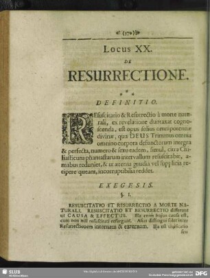 Locus XX. De Resurrectione