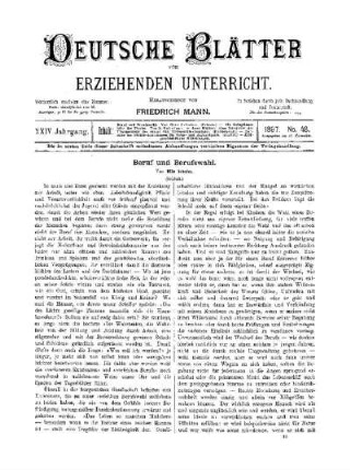 Beruf und Berufswahl : (Schluss)