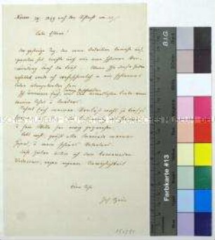 Brief des verwundeten Soldaten Joseph Spaun an seine Eltern