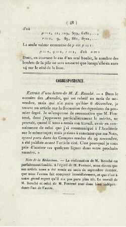 Correspondance.