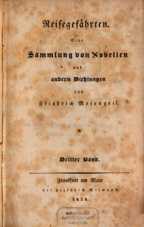 Reisegefährten : Eine Sammlung von Novellen und andern Dichtungen, 3