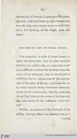 Prognosis in cases of crural Hernia