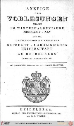 Wintersemester 1824/1825