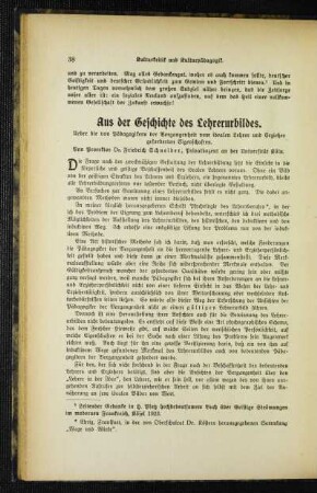 Aus der Geschichte des Lehrerurbildes : ueber die von Pädagogikern der Vergangenheit vom idealen Lehrer und Erzieher geforderten Eigenschaften