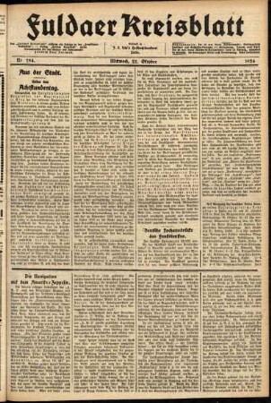 Ausgabe vom Mittwoch, den 22. Oktober 1924.