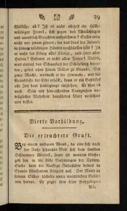 29-45, Vierte Vorbildung. Die erleuchtete Gruft. - Fünfte Vorbildung. Die Kostbarkeit der Zeit.