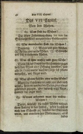 Das VII. Capitel. Von den Wehen.