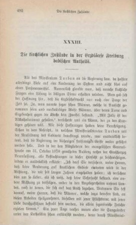 492-505 Die kirchlichen Zustände in der Erzdiöcese Freiburg badischen Antheils