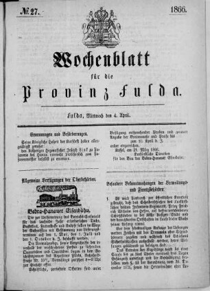 Nr. 27, Ausgabe vom 04. April 1866