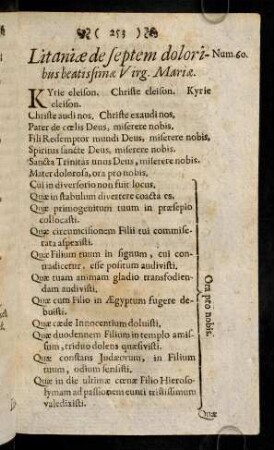 253-264, Num.60. Litaniae de septem doloribus beatissimae Virg. Mariae. - Num.64. Suspiria ad sanctos Angelos.