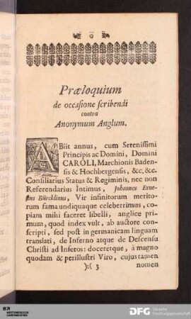Praeloquium de occasione scribendi contra Anonymum Anglum.