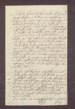 Gültverschreibung von Joseph Meier von Schwarzach gegen das Kloster Schwarzach