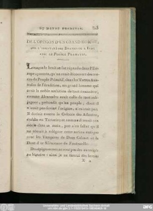 De L'Opinion D'Un Grand Homme; Sul L'Ident, Troes Brames De L'Inde Avec Le Peuple Primitif.