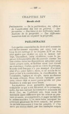 Chapitre XIV. Droit civil