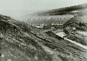 Talsperre Malter, Baustelleneinrichtung der Wasserseite