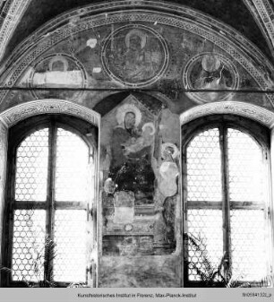 Freskenzyklus in der Sala dell'Udienza, Palazzo dell'Arte della Lana : Thronende Madonna mit Heiliger und Stifter
