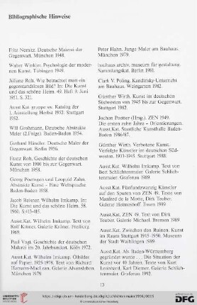 Bibliographische Hinweise