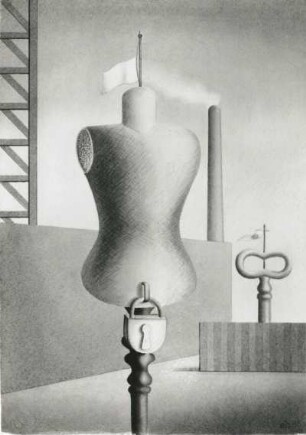 Torso mit Schloß : Ehrlich, Franz: Torso mit Schloß. Aquarell; 34,5 x 24,7 cm. 1935. Dresden: Kupferstich-Kabinett C 1981-179