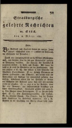20. Stück, den 8. März, 1783.