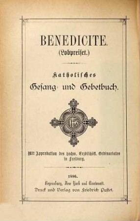Benedicite : Katholisches Gesang- u. Gebetbuch, 2. Volksbuch