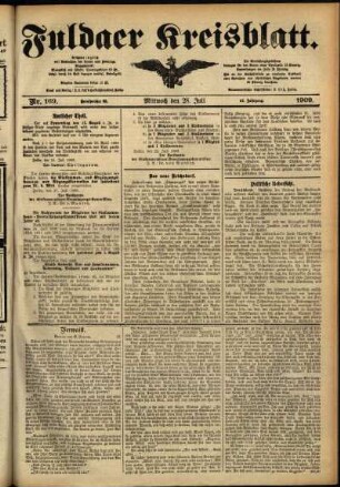 Ausgabe vom Mittwoch, den 28. Juli 1909.