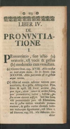 Liber IV. De Pronuntiatione
