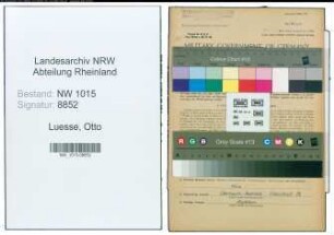 Entnazifizierung Otto Luesse , geb. 04.04.1902 (Ingenieur)