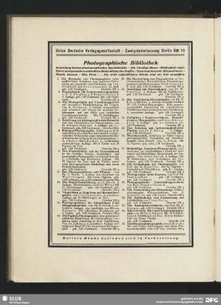 Werbung: Photographische Bibliothek, Berlin