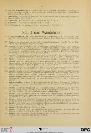 Stand- und Wanduhren (Nr. 336-360)