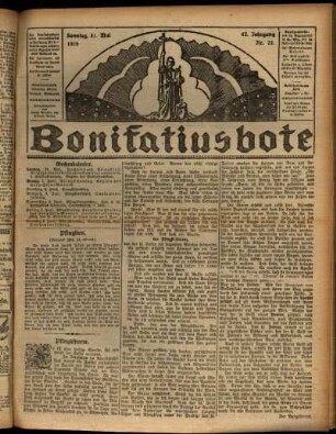 Erste Ausgabe vom Sonntag, den 31. Mai 1925.