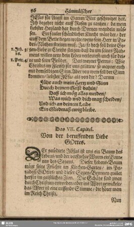Das VII. Capitel. Von der beruffenden Liebe Gottes