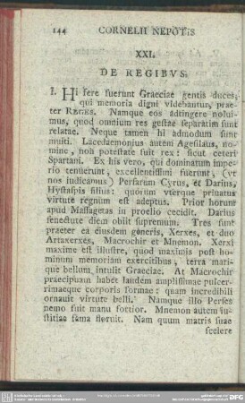XXI. De Regibus