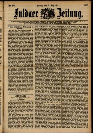 Ausgabe vom Freitag, den 07. Dezember 1888.