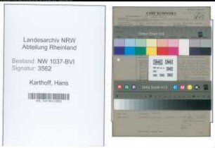 Entnazifizierung Hans Karthoff , geb. 08.09.1895 (Friseur)
