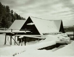 Altenberg (Erzgebirge), "Vereinigt Feld im Zwitterstock", Wäsche IV mit aufgeständerter Zufahrt und Kunstgraben