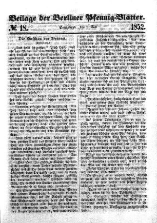 Beilage: No. 18, Sonnabend, den 1. Mai