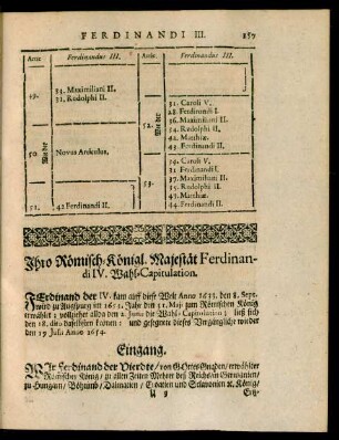 Ihro Römisch-Königl. Majestät Ferdinandi IV. Wahl-Capitulation