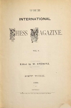 The international chess magazine. 5. 1889